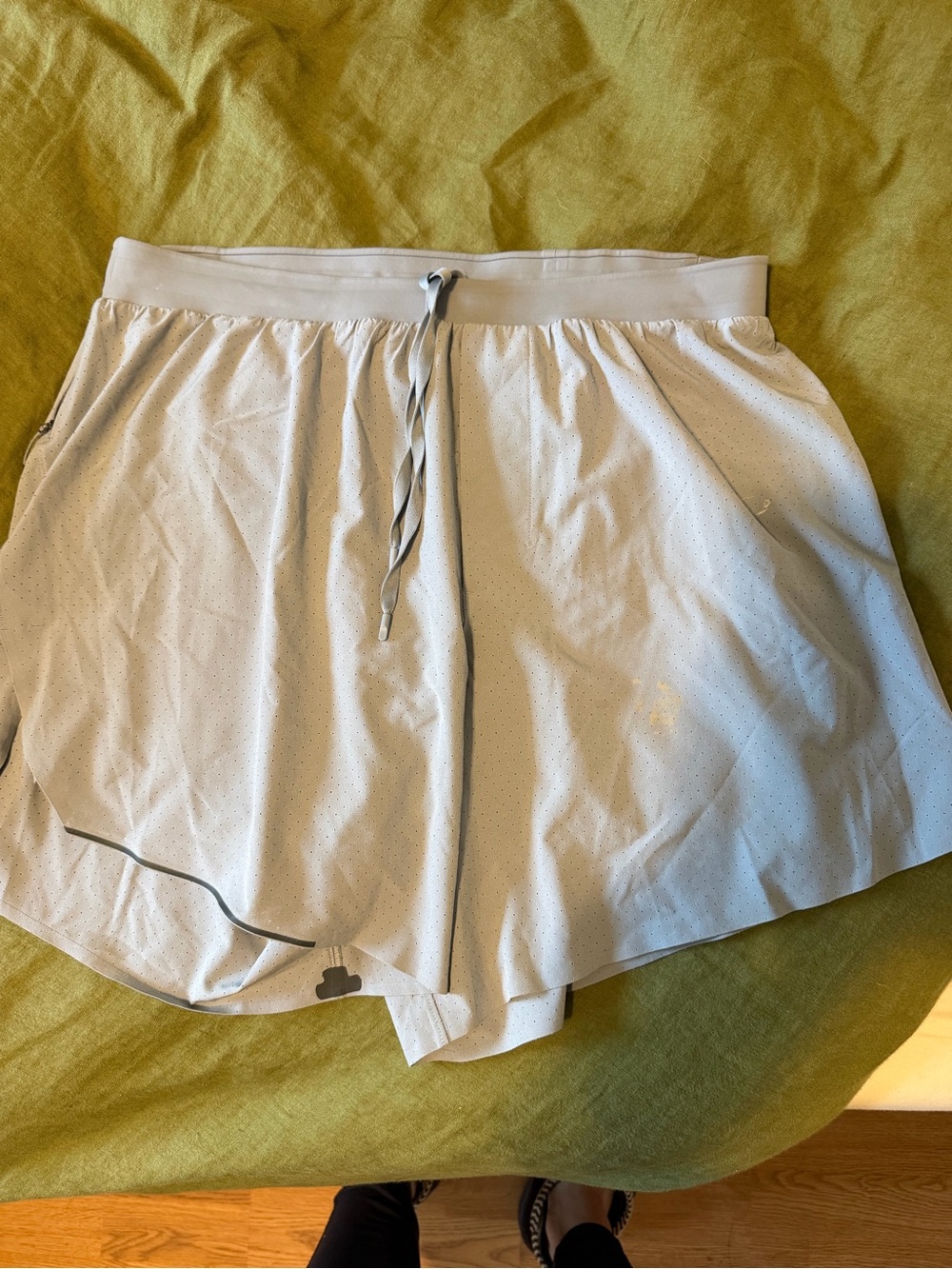 lululemon athletica Light Cream Perforated Athletic Shorts